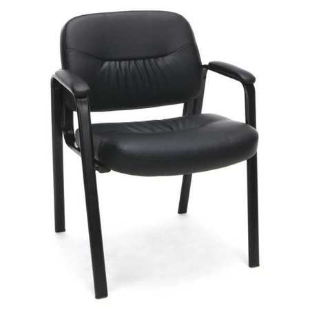 Ofm Black Side Chair, 25" W 25-3/4" L 32-3/4" H, Padded, Leather Seat, Essentials Series ESS-9010