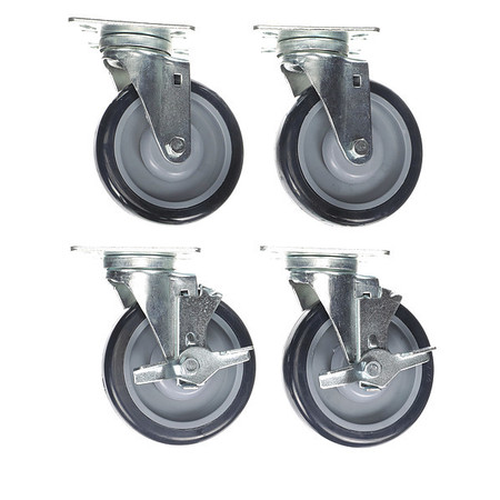 COMPONENT HARDWARE Caster Kit, Med Duty 4" x 4" Universal P CSTPK-5BUP