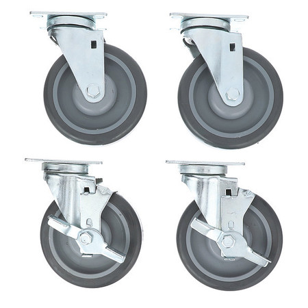 COMPONENT HARDWARE Caster Kit, Med Duty 2-3/8"x3-5/8" Plate CSTPK-5RSP