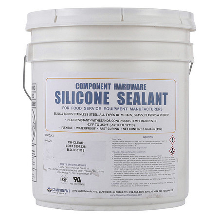 COMPONENT HARDWARE Clear Silicone Sealant Pail 5 gal. M90-5012