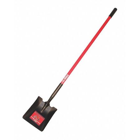Bully Tools Square Point Shovel, 14 ga. Steel Blade, 60 in L Fiberglass Handle 62525
