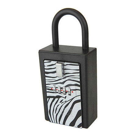 NU-SET Key/Card Lock Box, 4-Number, Zebra Print 1004