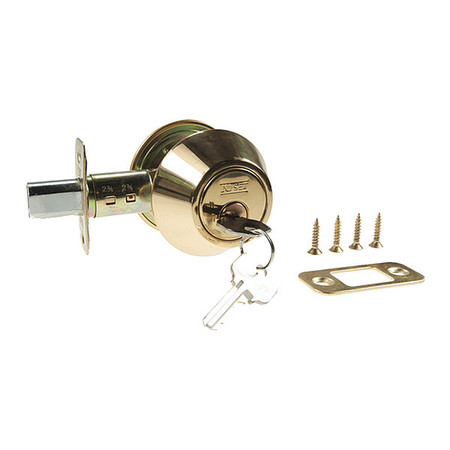 NU-SET Dbl Cylinder Deadbolt, brass 750-3