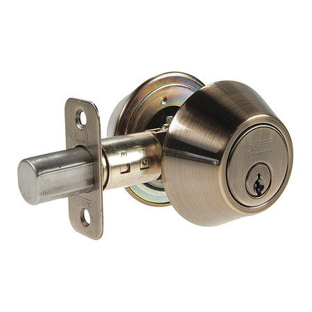 NU-SET Dbl Cyl Deadbolt, Antique Brass 750-5