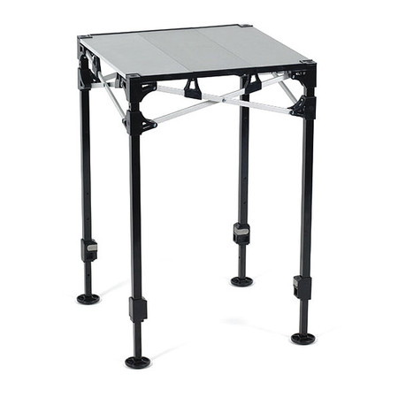 E-Z UP Rectangle Instant Table System, 24" W, 24" L, Aluminum Top, Silver ITSY22BK