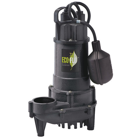 ECO-FLO Cast Iron Sump Pump, WdeAngle Swtch 3/4HP ECD75W