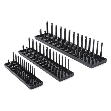 Gearwrench 3 Pc. 1/4", 3/8" & 1/2" Drive Black SAE Socket Storage Tray Set 83118