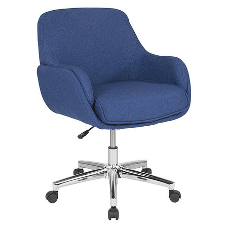 FLASH FURNITURE Office Chair, 27-1/4"L37-1/4"H, Padded, FabricSeat, ContemporarySeries BT-1172-BLU-F-GG