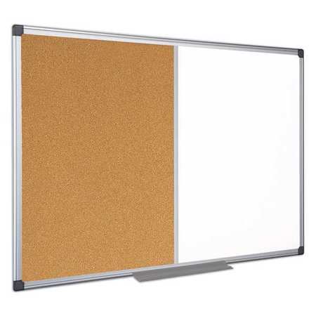 MASTERVISION Bulletin/Whiteboard Combination 3 ft.x4ft., Aluminum Frame XA0502170