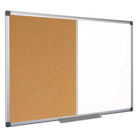 MASTERVISION Bulletin/Whiteboard Combination 4 ft.x6ft., Aluminum Frame XA2702170