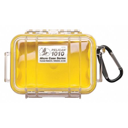 PELICAN Yellow Micro Case, 5.88"L x 4.06"W x 2.12"D 1010