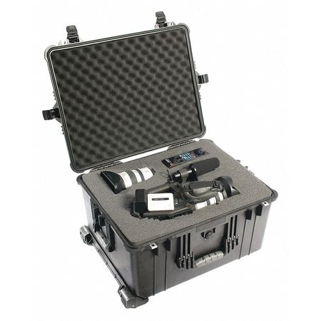 PELICAN Black Rolling Case, 26.2"L x 23"W x 15.61"D 1620M