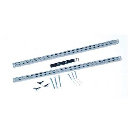 TRITON PRODUCTS (2) 31-1/2 In. L Gray Epoxy Coated Steel Vertical Hang Rails Connector and Mounting Hardware 1701