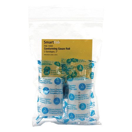 FIRST AID ONLY First Aid Kit Refill, 2" X 5 Yd Conforming Gauze Roll, 2 Per Bag FAE-1000