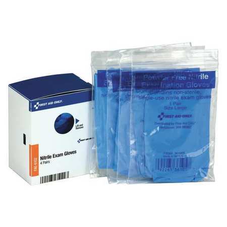 First Aid Only First Aid Kit Refill, Nitrile Exam Gloves, 4 Pairs Per Box FAE-6102