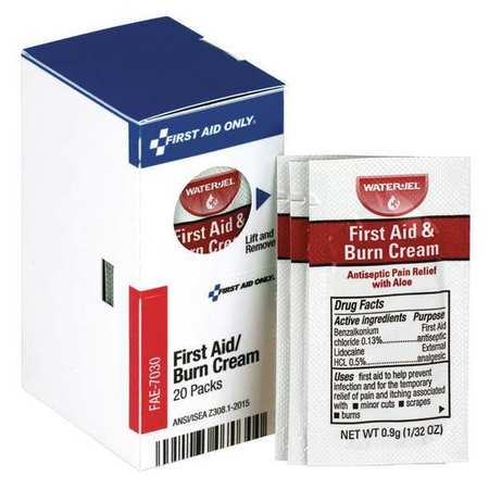 FIRST AID ONLY First Aid Kit Refill, First Aid Burn Cream, 20 Per Box FAE-7030