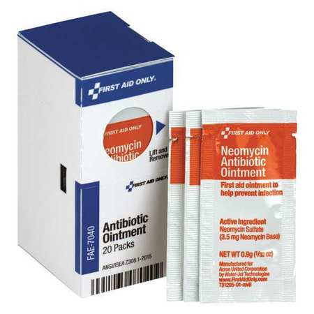 FIRST AID ONLY First Aid Kit Refill, Antibiotic Ointment, 20 Per Box FAE-7040