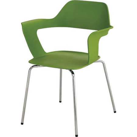 SAFCO Bandi Shell Stack Chair, Green, PK2 4275GN