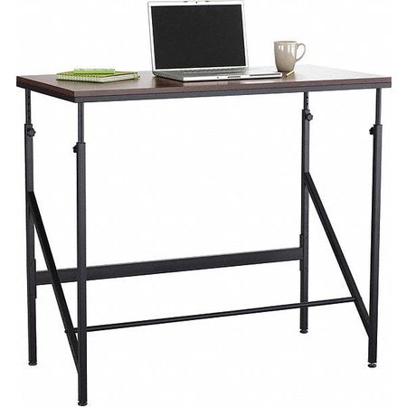 SAFCO Standing Desk, 24" D, 48" W, 38" to 50" H, Walnut (Top) 1957WL