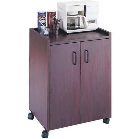 SAFCO Refreshment Cart, Mobile, Mahogany 8953MH