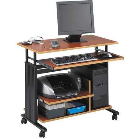 SAFCO Mini Tower Desk, 22" D, 35-1/2" W, 29" to 34" H, Cherry (Top) 1927CY