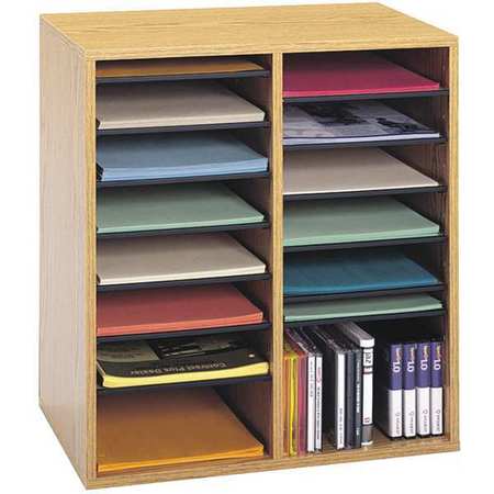 SAFCO Literature Org, Wood, Adjustable, 16, Oak 9422MO