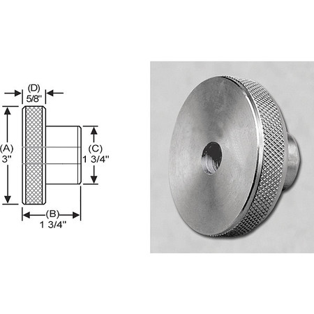 S & W MANUFACTURING Knurled Knob, Ream, Ns Screw, 3/4", 3" dia. WHRT-053