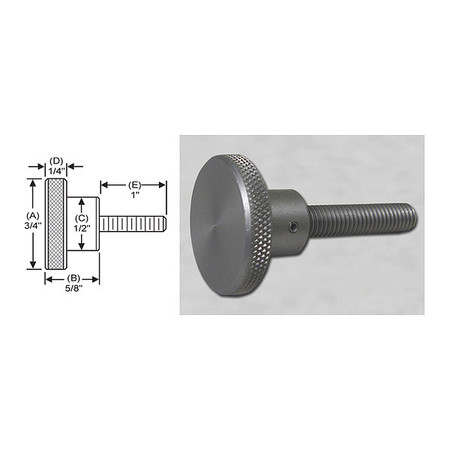 S & W MANUFACTURING Knrl Knob Stud, 10-32", 3/4" dia., 1" Std, Material: Stainless Steel WSSF-012