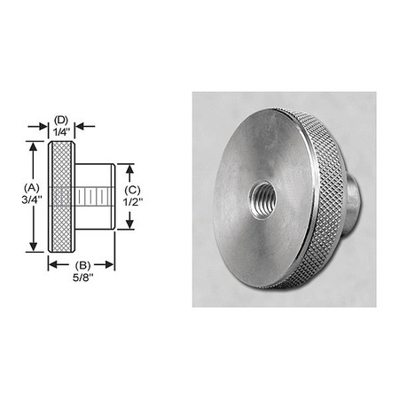 S & W MANUFACTURING Knrl Knob Tap Thru, SS, 10-24" WTRT-021