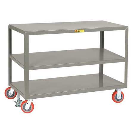 LITTLE GIANT Mobile Table, 3 Shelf, 3600 lb., 24x60" 3IP2460-2R-6PYFL