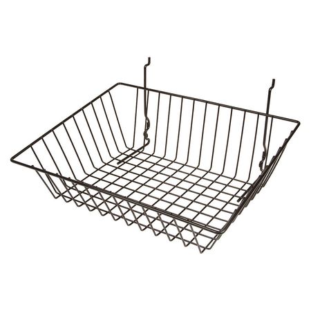 Econoco Grid Sloping Basket 15" x 12", Black, 6PK BSK16/B