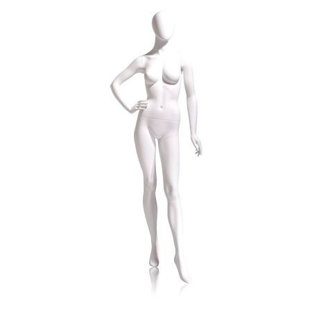 ECONOCO Mondo Mannequins Eve White Oval Head Female Mannequin, Pose 2 W/ base EVE-2H-OV