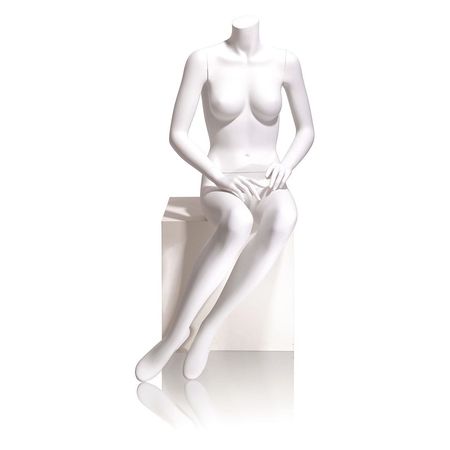 ECONOCO Mondo Mannequins Eve White Headless Female Mannequin, Pose 6 W/ base EVE-6HL