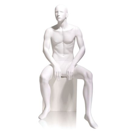 ECONOCO Mondo Mannequins Gene White Male Abstract Mannequin, Pose 5 W/ base GEN-5H