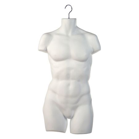 ECONOCO Mondo Mannequins Mens Half Round Torso Form, White, PK13 MHR26/W