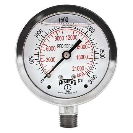 Winters Qual. Ss/Ss Gauge 2.5 1/4 Lm 3000Psi/Kpa PFQ137