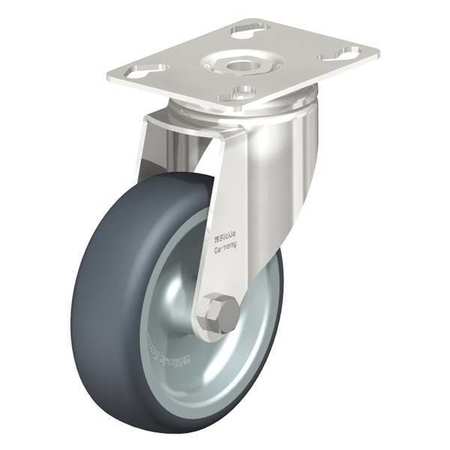 BLICKLE Swivel Plate Caster, TPR, 4", 240 lb. LKPXA-TPA 101G-12