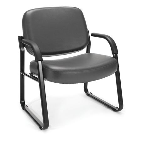 Ofm Big and Tall Chair, Vinyl, Integrated, Seat: Charcoal 407-VAM-604