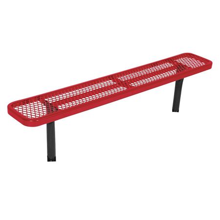 ULTRASITE Commercial Park Bench, No Back, Red 942S-V6-RED