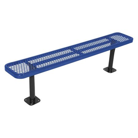 ULTRASITE Surface Mount Park Bench, No Back, Black 942SM-V6-BLACK