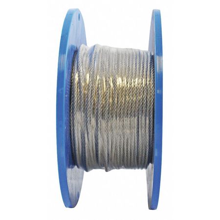 INDUSCO Cable, 1/8", 7x19", Galv x 250ft. 20500176