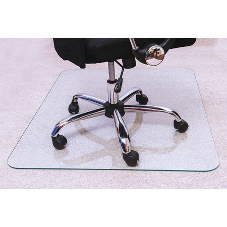 FLOORTEX Glass Chair Mat 40"x53", Rectangular Shape, Clear, for Hard Floor/Carpet FC124053EG