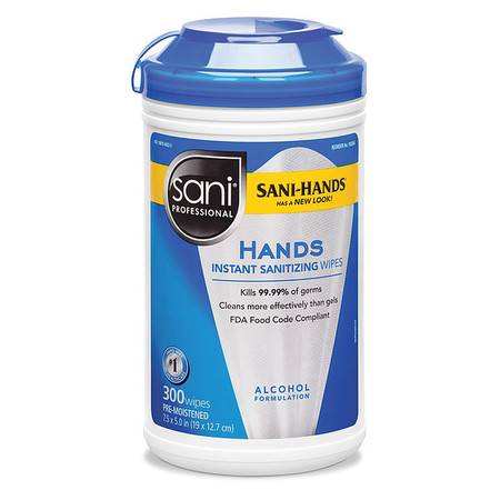 Sani Professional Hands Instant Sanitizing Wipes w/Po, PK6, 6 PK NIC P92084