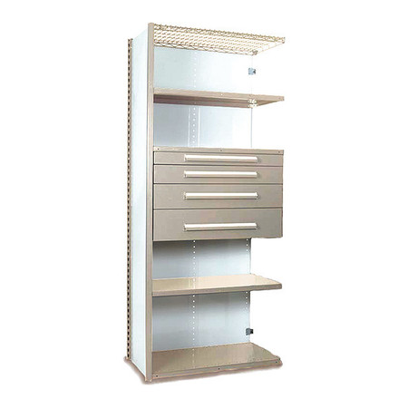 EQUIPTO V-Grip Shelving W/ Drawers, PY, Number of Shelves: 5 S4251VHA-PY