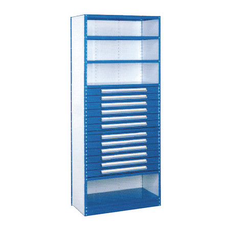EQUIPTO Iron Grip Clsd Shlv 18"x36"x84" w drw, GN, Shelving Style: Closed S4203DN-GN