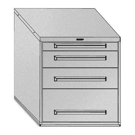 EQUIPTO Mod Drawer Cabinet W/O Dividers, 30", BK 4432-BK
