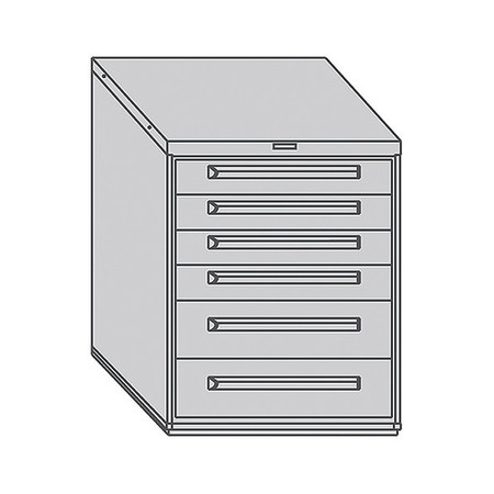 EQUIPTO Mod Drawer Cabinet W/O Dividers, 30", YL 443038-042MT-YL