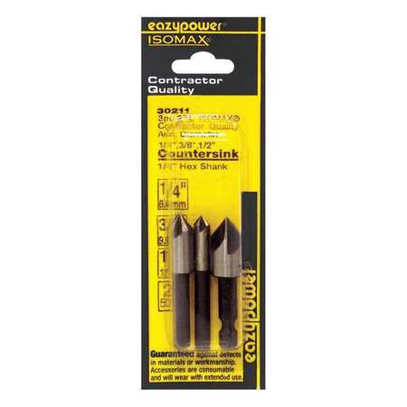 EAZYPOWER Countersink Set, 1/4, 3/8, 1/2", 3 pcs. 30211