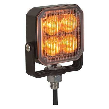 BUYERS PRODUCTS LED Strobe Light, Post Mount, Square, Amber 8891800