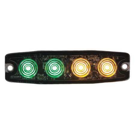 BUYERS PRODUCTS Ultra Thin 4.5 Inch Green/Amber LED Strobe Light 8892250